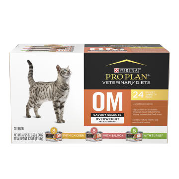 Purina Pro Plan Veterinary Diets OM Overweight Management Savory Selects Cat Food Variety Pack (Canned)